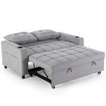 Hudson Light Grey 2-Seater Sofa Bed with Cup Holders