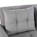 Hudson Light Grey 2-Seater Sofa Bed with Cup Holders