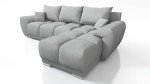 Light Grey Velvet L Shaped Corner Sofa Bed