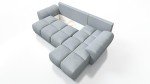 Light Grey Velvet L Shaped Corner Sofa Bed