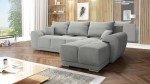 Light Grey Velvet L Shaped Corner Sofa Bed