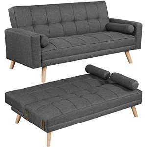Dark Grey 3-Seater Click Clack Sofa Bed