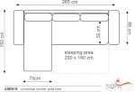Grey Fabric Corner Sofa Bed with Storage