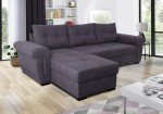 Grey Fabric Corner Sofa Bed with Storage
