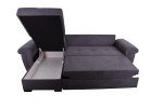 Grey Fabric Corner Sofa Bed with Storage