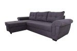 Grey Fabric Corner Sofa Bed with Storage