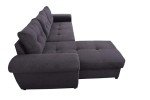 Grey Fabric Corner Sofa Bed with Storage