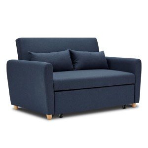Blue Pull-Out Two-Seater Sofa Bed