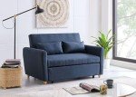 Blue Pull-Out Two-Seater Sofa Bed