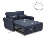 Blue Pull-Out Two-Seater Sofa Bed