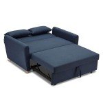 Blue Pull-Out Two-Seater Sofa Bed
