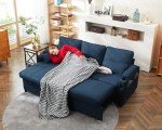 DURASPACE Blue Sleeper Sofa Bed with Storage