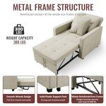 ZANOFIRA 3-in-1 Convertible Sofa Bed Chair