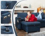 DURASPACE Blue Sleeper Sofa Bed with Storage
