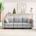 Modular 3-Seater Sofa Bed with Storage