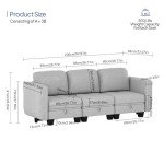 Modular 3-Seater Sofa Bed with Storage
