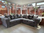 Verona Grey Fabric Corner Sofa for Living Room