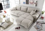 Dallas Right Cream Corner Sofa Bed with Storage