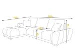 Dallas Right Cream Corner Sofa Bed with Storage