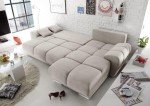 Dallas Right Cream Corner Sofa Bed with Storage