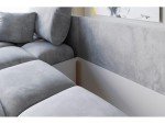 Dallas Right Cream Corner Sofa Bed with Storage