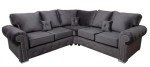 Hugo Highback Plush Velvet Corner Sofa Set