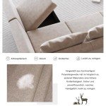 Beige Modular Corner Sofa with Storage and Adjustable Features