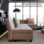 Beige Modular Corner Sofa with Storage and Adjustable Features