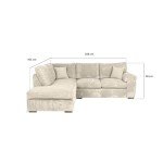 Elegant Jumbo Cord L-Shaped 4-Seater Sofa Set