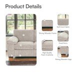 Elegant Jumbo Cord L-Shaped 4-Seater Sofa Set