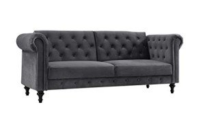 Vintage Velvet Chesterfield Three Seater Sofa Bed