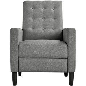 Yaheetech Grey Modern Adjustable Recliner Armchair