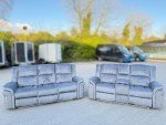 Berlin Electric Recliner Sofa with USB and LED - Grey