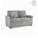 Bravich Fold-Out Grey Corduroy Sofa Bed