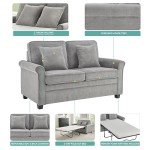 Bravich Fold-Out Grey Corduroy Sofa Bed