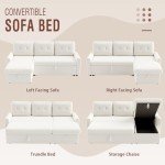 IULULU L-Shaped Convertible Sofa Bed with Storage