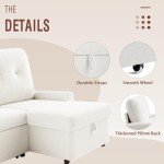 IULULU L-Shaped Convertible Sofa Bed with Storage