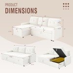 IULULU L-Shaped Convertible Sofa Bed with Storage