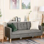 Grey Modern 3-Seater Sofa with Hidden Storage