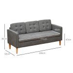 Grey Modern 3-Seater Sofa with Hidden Storage