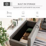 Grey Modern 3-Seater Sofa with Hidden Storage