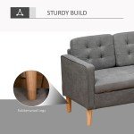 Grey Modern 3-Seater Sofa with Hidden Storage