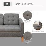Grey Modern 3-Seater Sofa with Hidden Storage