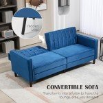 Blue Velvet 3-Seater Sofa Bed with Split Recline