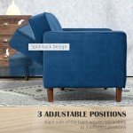 Blue Velvet 3-Seater Sofa Bed with Split Recline