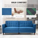 Blue Velvet 3-Seater Sofa Bed with Split Recline