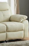 Cream Ivory Leather Reclining Sofa and Armchairs