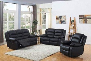 DProT Leather Recliner Sofa Suite - Adjustable Comfort
