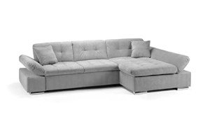 Malvi Grey Fabric Corner Sofa Bed with Storage
