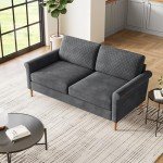 Vesgantti 2-Seater Fabric Loveseat Sofa in Grey